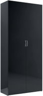 Storage cabinet black with high gloss 80x35,5x180 cm chipboard 800007 - Wardrobe