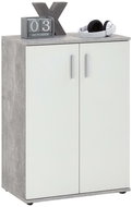 FMD Cabinet with 2 doors white and grey 428684 - Cabinet