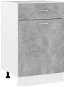 Shumee Lower kitchen cabinet with drawer 801224 concrete grey - Cupboard