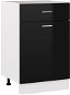 Shumee Lower kitchen cabinet with drawer 801226 black high gloss - Cupboard