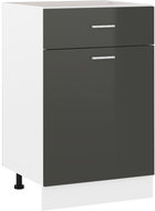 Shumee Lower kitchen cabinet with drawer 801227 grey high gloss - Cupboard