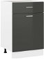 Shumee Lower kitchen cabinet with drawer 801227 grey high gloss - Cupboard