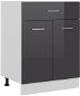 Shumee Lower kitchen cabinet with drawer 801235 grey high gloss - Cupboard