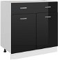 Shumee Lower kitchen cabinet with drawer 801242 black high gloss - Cupboard