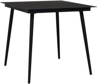 Zahradní jídelní stůl, černý, ocel a sklo - Zahradní stůl