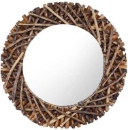 Nástěnné zrcadlo 60 cm teak kulaté - Zrcadlo