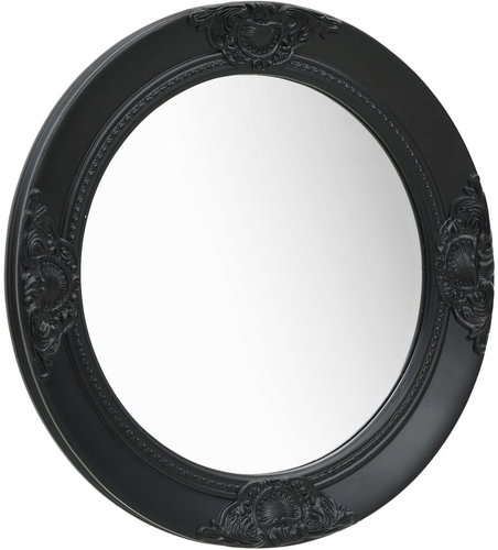 Nástěnné zrcadlo barokní styl 50 cm černé - Zrcadlo - Main image
