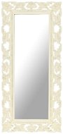Ručně vyřezávané zrcadlo bílé 110 x 50 cm masivní mangovník - Zrcadlo