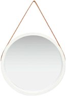 Nástenné zrkadlo s popruhom 60 cm biele - Zrkadlo