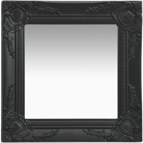Nástěnné zrcadlo barokní styl 40 x 40 cm černé - Zrcadlo - Main image