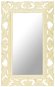 Ručně vyřezávané zrcadlo bílé 80 x 50 cm masivní mangovník - Zrcadlo
