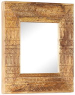 Ručně vyřezávané zrcadlo 50 x 50 x 11 cm masivní mangovník - Zrcadlo