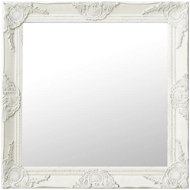 Nástěnné zrcadlo barokní styl 60 x 60 cm bílé - Zrcadlo