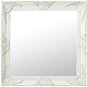 Nástěnné zrcadlo barokní styl 60 x 60 cm bílé - Zrcadlo