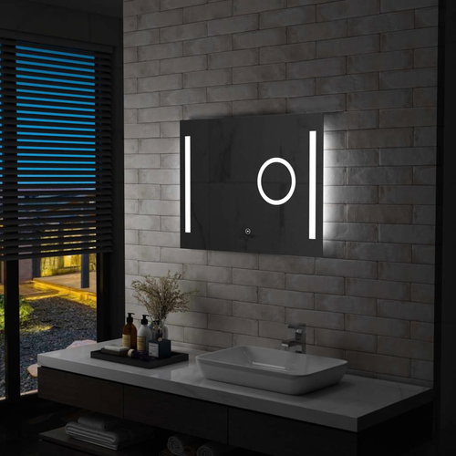 Koupelnové zrcadlo s LED světly a dotykovým senzorem 80 x 60 cm - Mirror - Main image