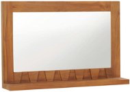 Nástěnné zrcadlo s policí 60 x 12 x 40 cm masivní teakové dřevo - Zrcadlo