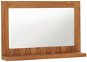 Nástěnné zrcadlo s policí 60 x 12 x 40 cm masivní teakové dřevo - Zrcadlo