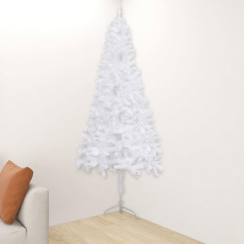 Rohový umělý vánoční stromek bílý 150 cm PVC  - Vánoční stromek - Main image