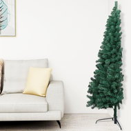 Umělý vánoční půl stromek se stojanem zelený 150 cm PVC - Vánoční stromek