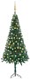 Rohový umělý vánoční stromek LED a sada koulí zelený 180 cm PVC - Vánoční stromek