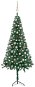 Rohový umělý vánoční stromek LED a sada koulí zelený 180 cm PVC  - Vánoční stromek