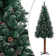 Úzký vánoční stromeček pravé dřevo a bílý sníh zelený 150 cm - Vánoční stromek