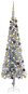 Úzký vánoční stromek s LED diodami a sadou koulí stříbrný 240cm - Vánoční stromek