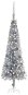 Úzký vánoční stromek s LED diodami a sadou koulí stříbrný 210cm - Vánoční stromek