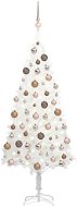 Umelý vianočný stromček s LED diódami a sadou gúľ biely 120 cm - Vianočný stromček