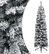 Úzký umělý vánoční stromeček zasněžený zelený 150 cm PVC - Vánoční stromek