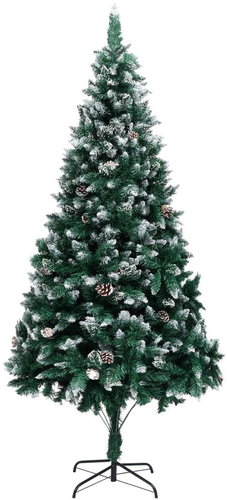 Umělý vánoční stromek se šiškami a bílým sněhem 210 cm - Vánoční stromek - Main image