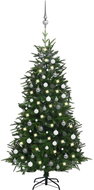 Umělý vánoční stromek LED a sada koulí zelený 180 cm PVC a PE - Vánoční stromek