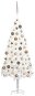 Umelý vianočný stromček s LED diódami a sadou gúľ biely 150 cm - Vianočný stromček