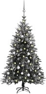 Umělý vánoční stromek LED a sada koulí zasněžený 150cm PVC a PE - Vánoční stromek