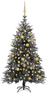 Umělý vánoční stromek LED a sada koulí zasněžený 150cm PVC a PE - Vánoční stromek