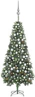 Umělý vánoční stromek s LED sadou koulí a šiškami 210 cm  - Vánoční stromek