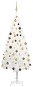 Umelý vianočný stromček s LED diódami a súpravou gulí biely 180 cm - Vianočný stromček
