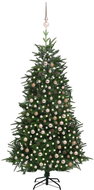 Umělý vánoční stromek LED a sada koulí zelený 210 cm PVC a PE  - Vánoční stromek