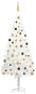 Umelý vianočný stromček s LED diódami a sadou gúľ biely 210 cm - Vianočný stromček