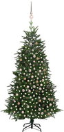 Umělý vánoční stromek LED a sada koulí zelený 240 cm PVC a PE - Vánoční stromek