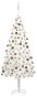 Umělý vánoční strom s LED diodami a sadou koulí bílý 210 cm  - Vánoční stromek