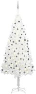 Umělý vánoční stromek s LED diodami a sadou koulí bílý 240 cm - Vánoční stromek