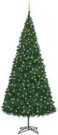 Umělý vánoční stromek s LED diodami a sadou koulí 500 cm zelený - Vánoční stromek