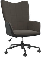 Relaxační křeslo tmavě šedé samet a PVC, 327909 - Křeslo