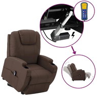 Zvedací polohovací křeslo hnědé umělá kůže, 3098123 - Křeslo