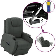 Zvedací polohovací křeslo šedé umělá kůže, 3098124 - Křeslo