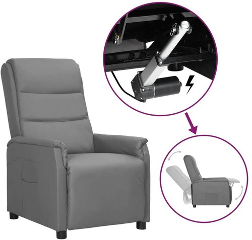 HALMAR relaxační křeslo K400, šedé / černé / přírodní - Křeslo - Main image