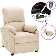 Elektrické polohovací křeslo krémové textil, 3073851 - Křeslo