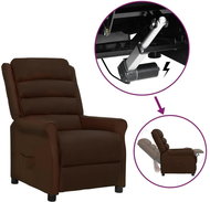 SHUMEE 2místné křeslo, pravá kůže, hnědé s ošoupáním, 321864 - Křeslo