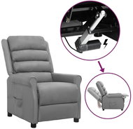 SHUMEE 2místné křeslo, pravá kůže, šedé s ošoupáním, 321866 - Křeslo